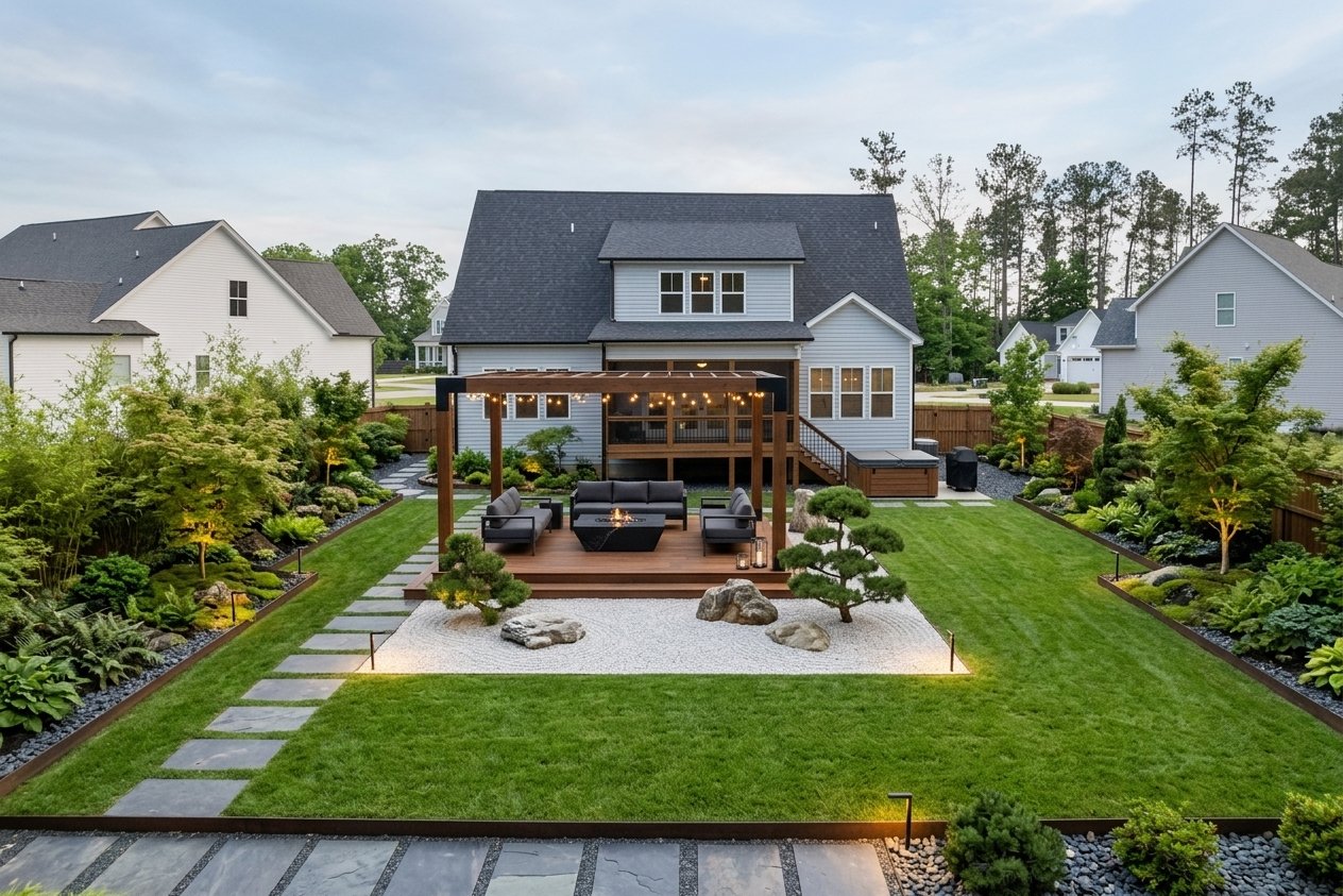 Modern backyard redesign AI visualiser by RYY