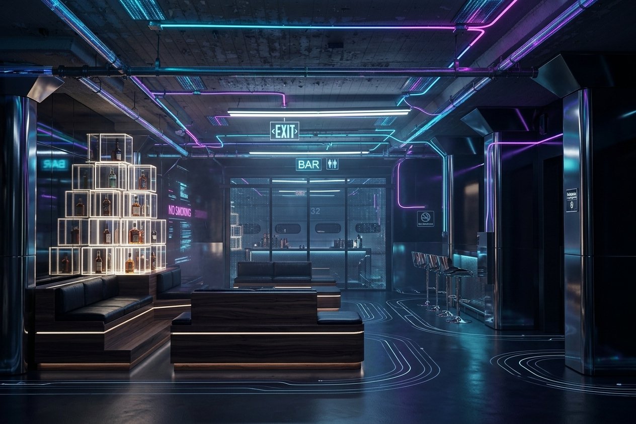 Modern bar lounge redesign AI visualiser by RYY