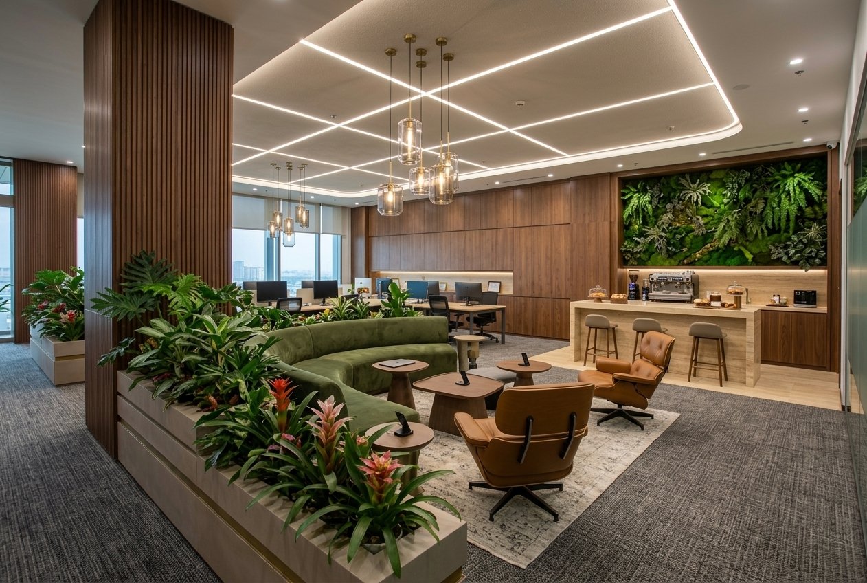 Modern office lobby redesign AI visualiser by RYY