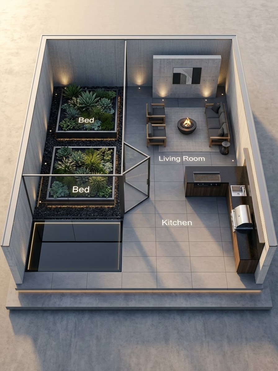 Modern full garden design redesign AI visualiser by RYY