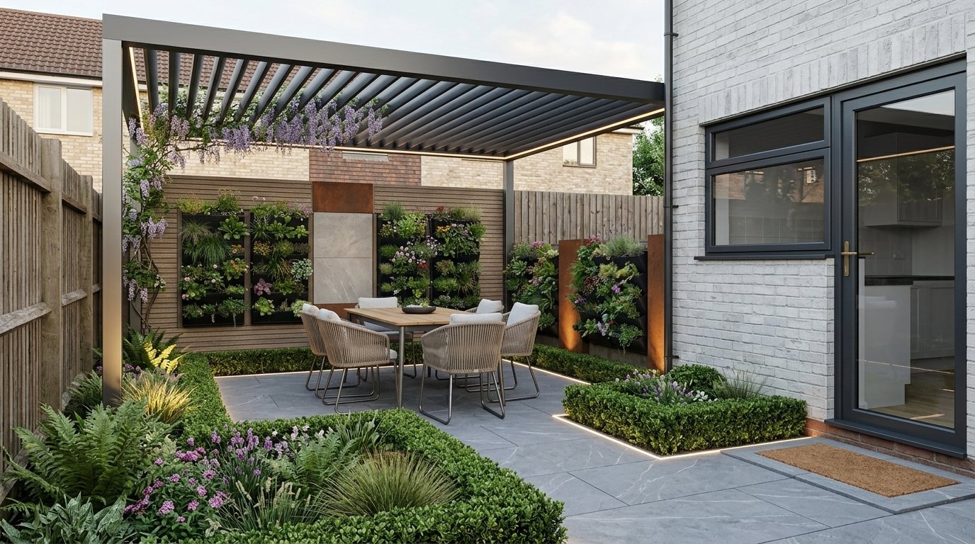 Modern full garden design redesign AI visualiser by RYY