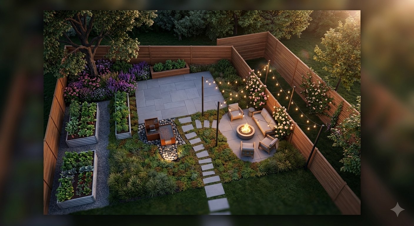 Modern backyard redesign AI visualiser by RYY