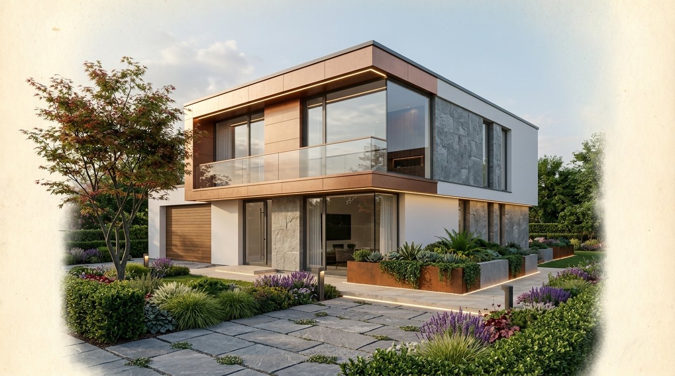 Modern front yard redesign AI visualiser by RYY