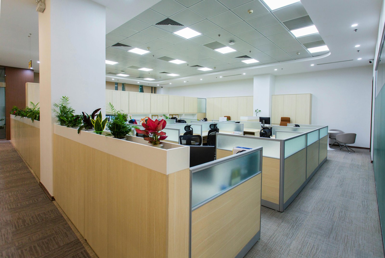 Original state of the office lobby before AI redesign by RYY
