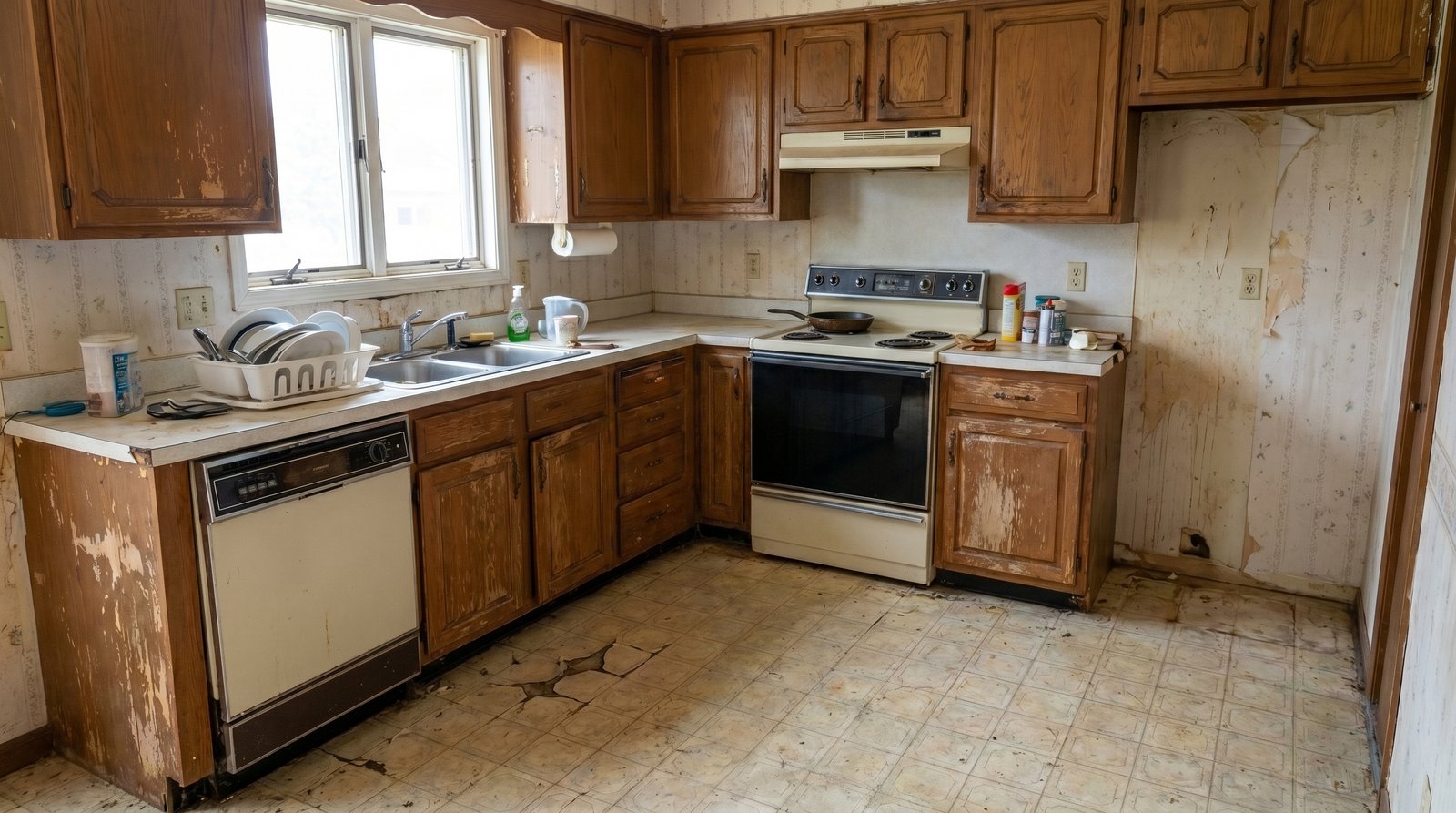 Original state of the kitchen before AI redesign by RYY