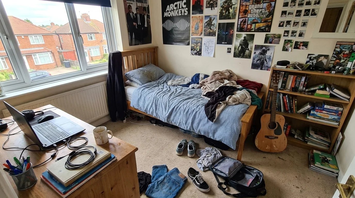 Original state of the bedroom before AI redesign by RYY