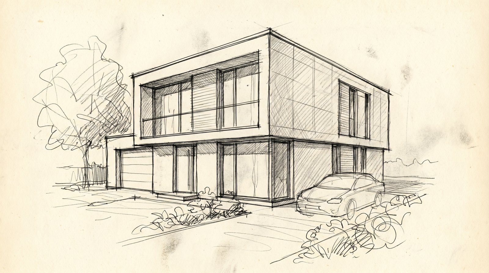Original state of the front yard before AI redesign by RYY