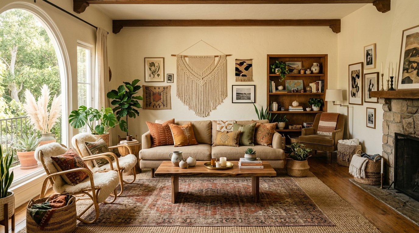 Boho Living Room AI Design: Your Ultimate Guide with godfatherofai.com/design