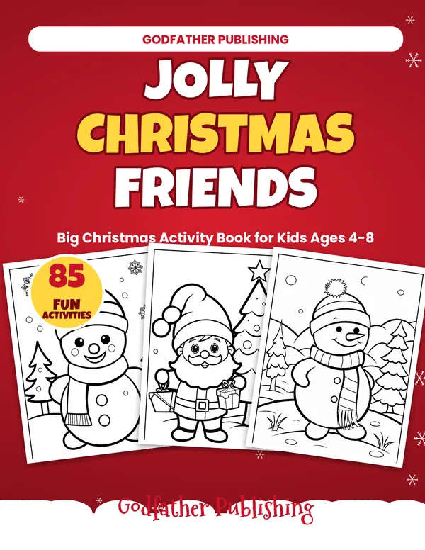 Jolly Christmas Friends: Big Christmas Activity Book for Kids Ages 4-8 cover